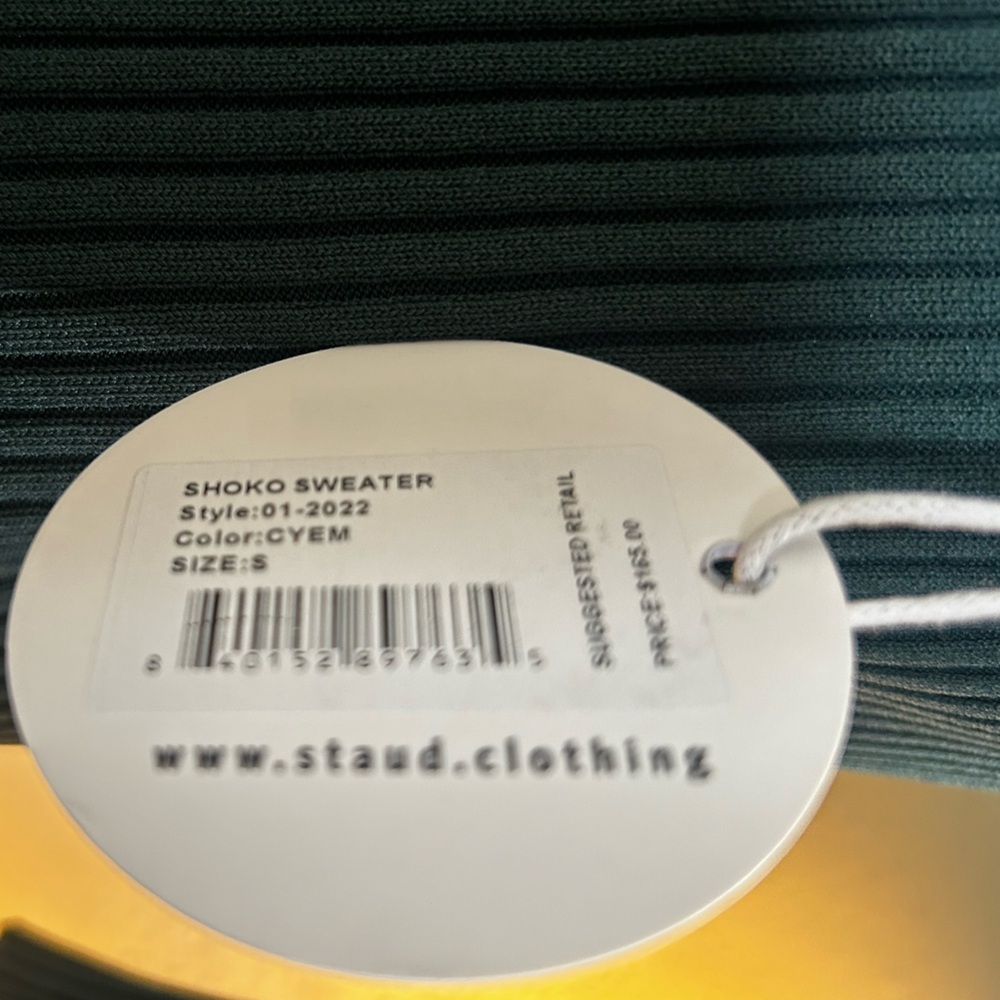 STAUD Shoko Two-Tone Long Green Sweater - Picture 7 of 10
